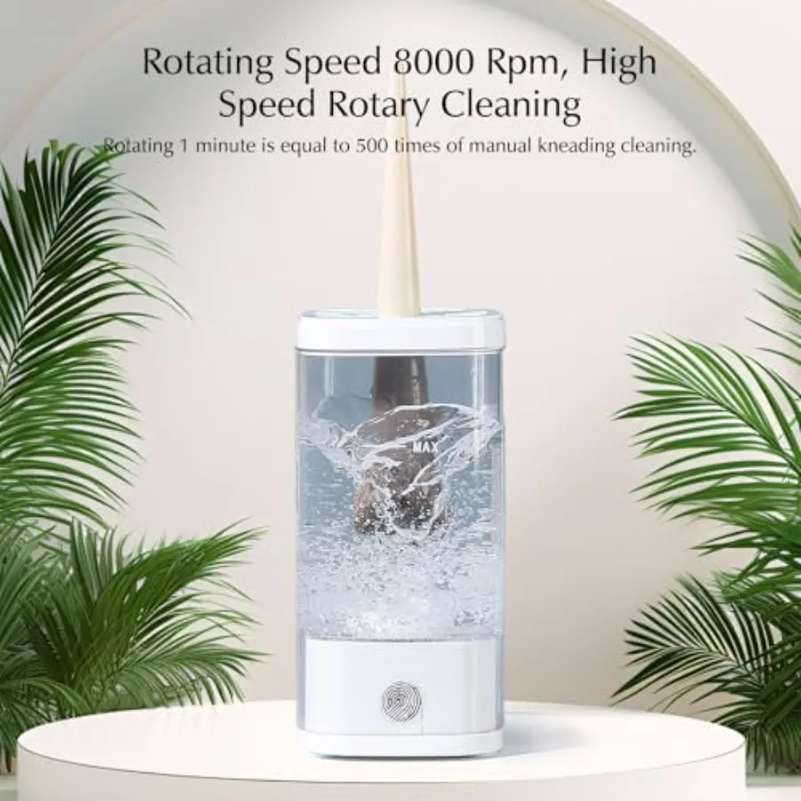 Limpiador de brochas de maquillaje eléctrico con limpieza profunda de 8000 RPM, máquina de limpieza de brochas de maquillaje automática Compatible con todo el cuerpo Visual