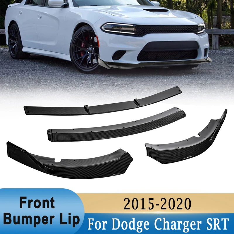 Front Bumper Spoiler Lip Carbon Fiber Pattern For Dodge Charger SRT 2015-2020 Styling Lower Bumper Air Diffuser Protector