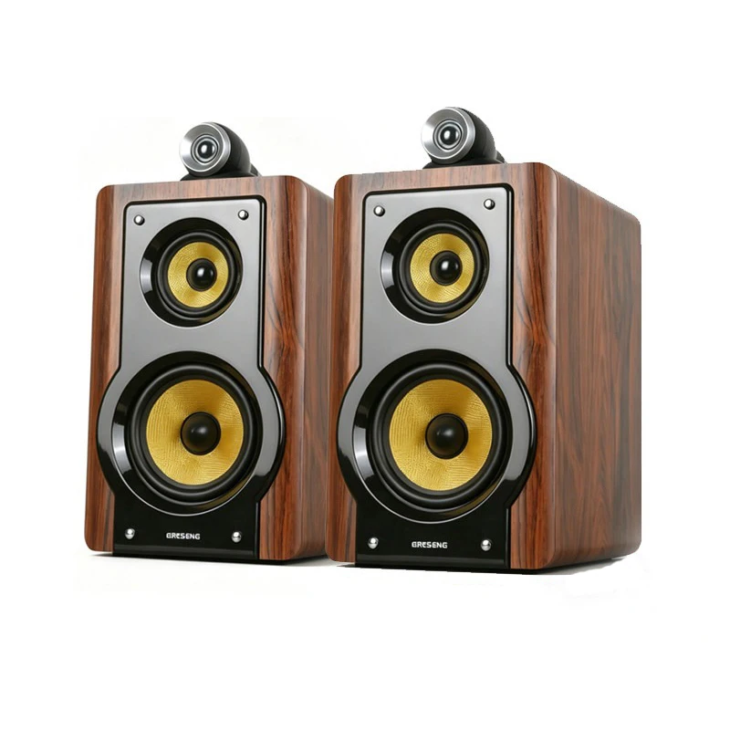 HiFi 6.5 Inch Lossless Bookshelf Speaker 3 Way Nautilus Tweeter 4 Inch Midrange Driver 200W Audiophile Stereo Sound System