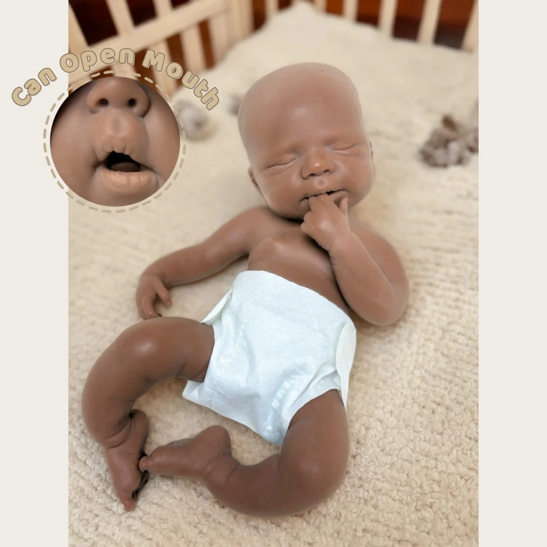 

Washable 33cm Pascale Unpainted Full Body Silicone Baby Reborn Girl Can Open Mouth Newborn Silicone Girl Doll For Birthday Gifts