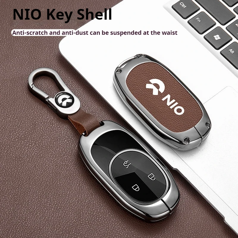 Metal Car Key Case Full Cover For Nio ES6 ES8 EC6 NFC Card Key Protector Metal Shell Keychain Keyless Bag Auto Car Accessories
