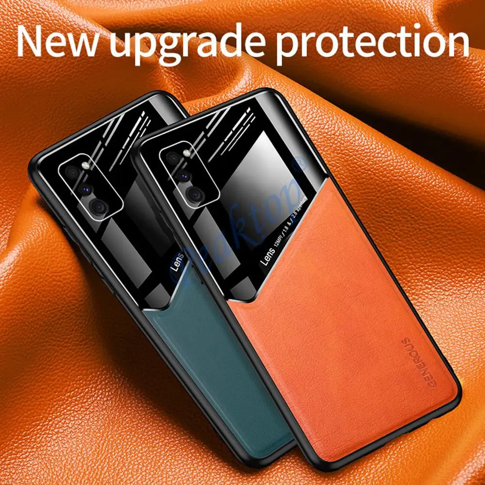 Luxury Leather Magnetic metal car Case For Huawei Honor 10 20 30 Lite Pro Nova 5 6 7 i 5t 7i Mobile Phone Cover Shockproof Shell