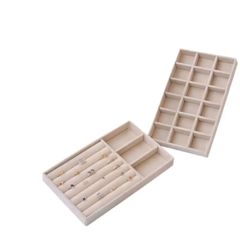 Schmuckkästchen- und Schalen-Set mit Flockbeschichtung, staubdicht, rutschfest, erhältlich in 4/6/8-teiligen Sets, ideal für die Schmuckaufbewahrung zu Hause, im Badezimmer oder auf Reisen, als Geschenk geeignet. – Detail 10