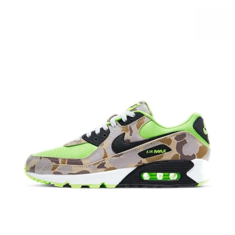 

Nike Air Max 90 Men's and Women's Running Shoes, Color-Block, Shock-absorbing, Breathable, Trendy, Latest Sneakers, Green/Khaki