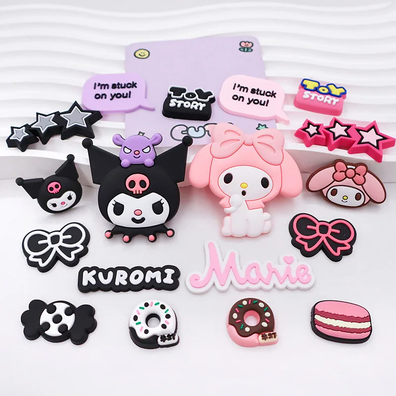 

Декоративные аксессуары для обуви: забавные шармы с Куроми и Мой Мелоди для сабо и сандалий, аниме-аксессуары для рукоделия и DIY