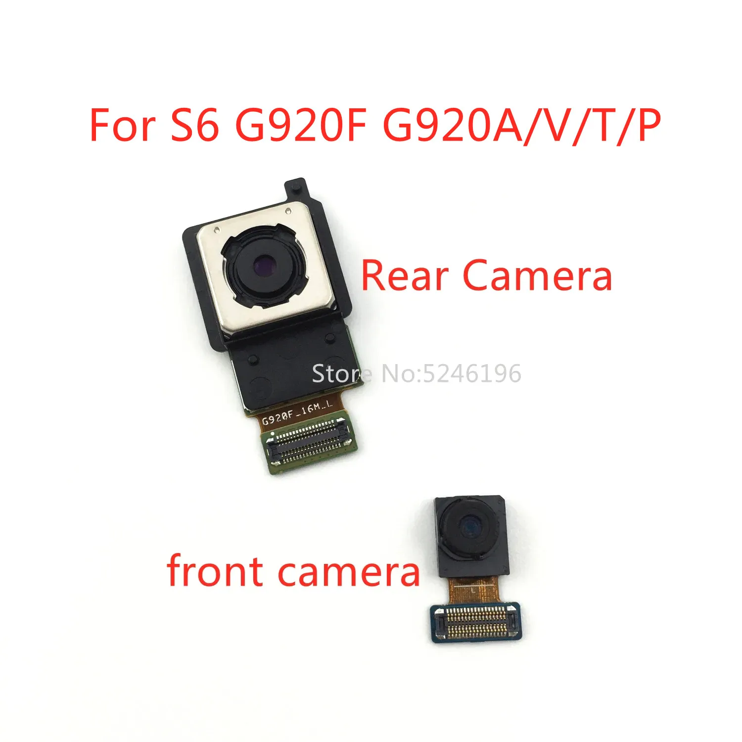 

1 шт. задняя большая основная задняя камера, модуль передней камеры, гибкий кабель для Samsung Galaxy S6 G920F G920A/V/T/P G920S/K/L, запасная часть.