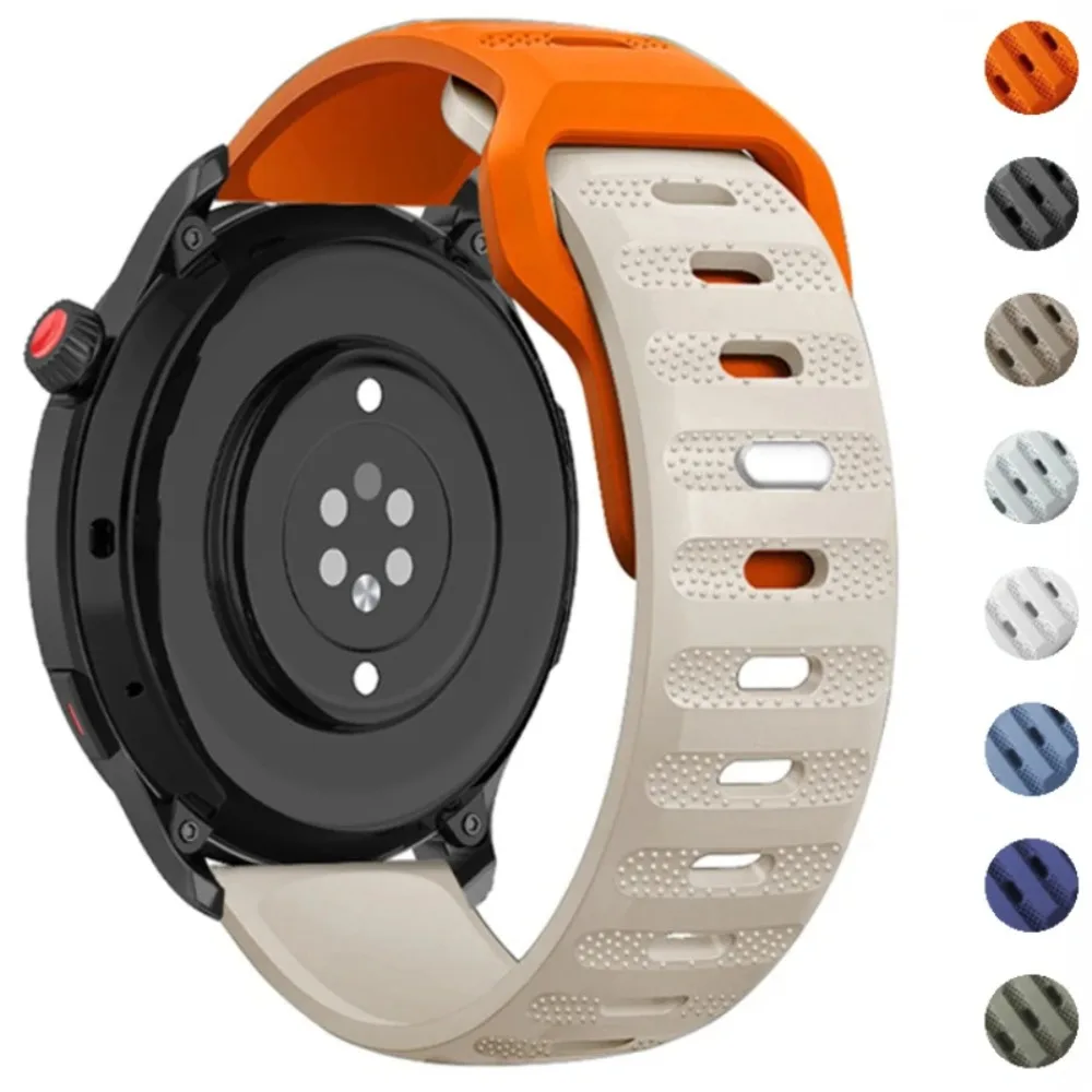 20mm 22mm Silicone Watch Band for Samsung Galaxy Watch 7 6 5 4 Huawei Watch 5 4 GT6-5 Pro 46mm Comfortable Band for Amazfit GTR