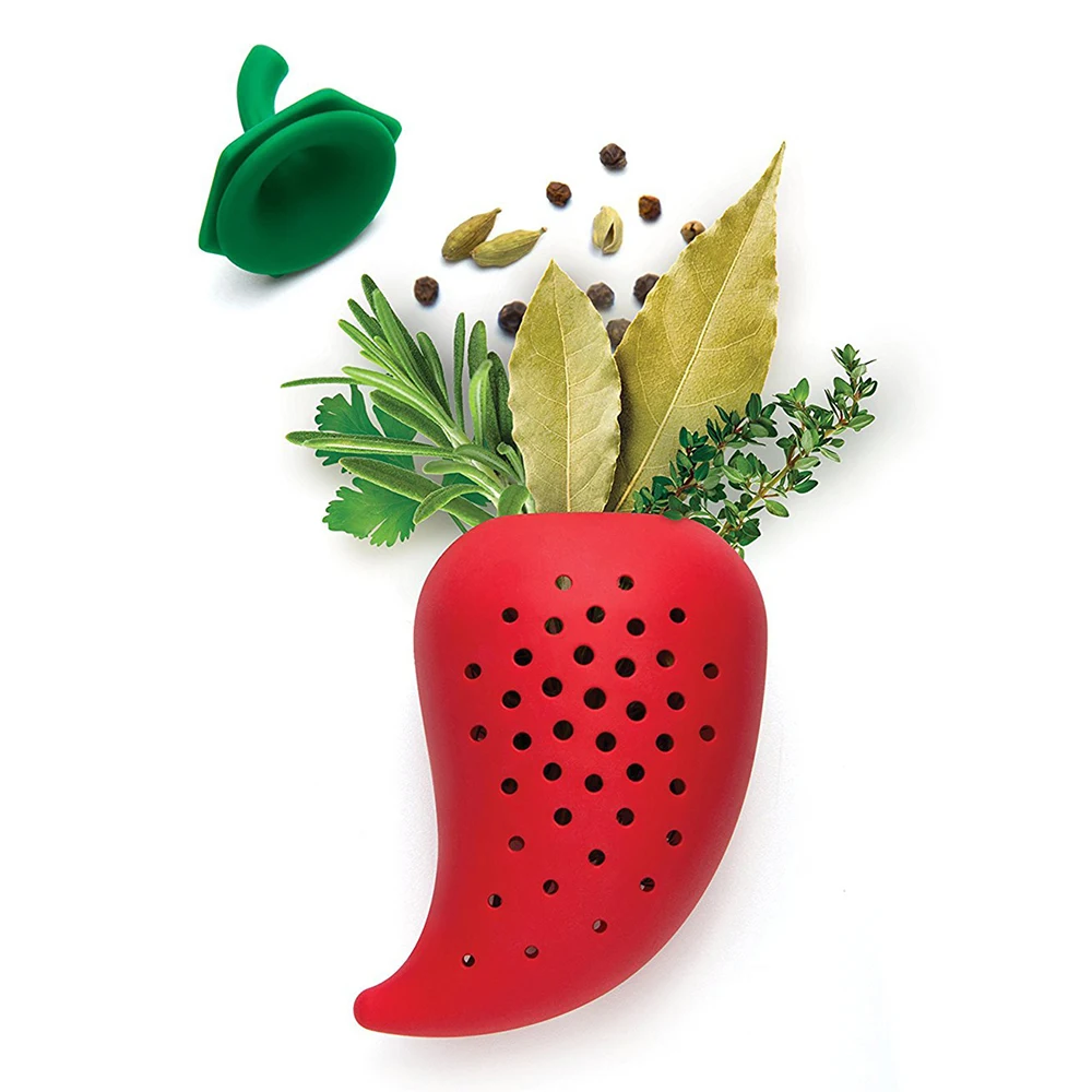 

Creative Pepper Shape Spice Filter Stew Soup Soup Silicone Seasoning Bag Kitchen Practical Gadgets Spice Container Spice Jar Set