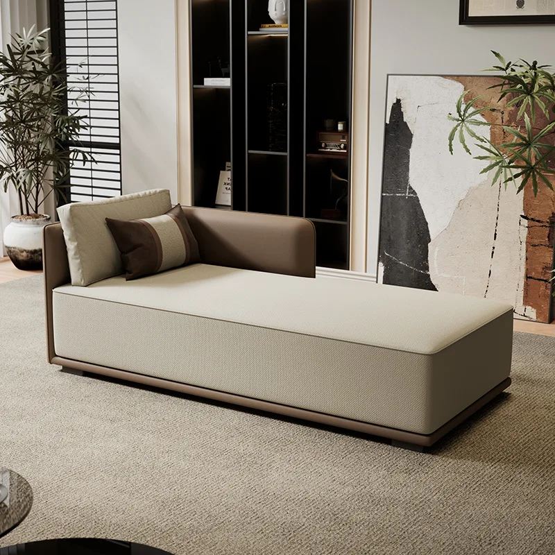 Modern simple high and short concubine reclining chair sofa bed cotton and linen cat scratching leather premium concubine couch
