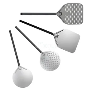Große und lange Aluminium -Pizzaschaufel, 12 14 Zoll, lange Gurtrinde, Accessoire, Pizza -Ruderspatel, Nicht -Schicht, runder Kochwender 10 Hauptverkaufsmesser 14 Zoll - №4