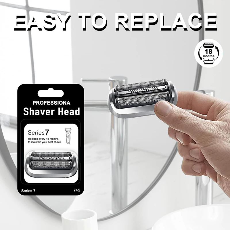 

Сменная головка электробритвы 74S серии 7, совместимая с с сменными головками для бритвы Braun Series 7, 7120 s, 7125s, 7127 шт.