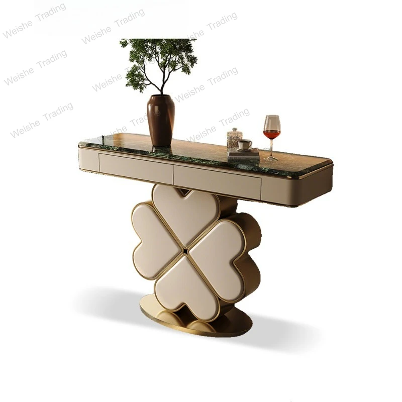 Light luxury natural luxury stone marble entrance table entrance corridor villa Italian minimalist rock slab entrance platform