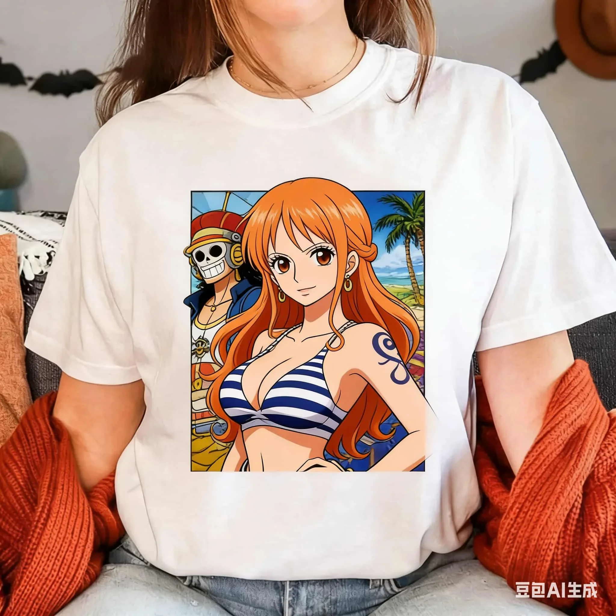 One Piece Cartoon T-Shirt Luffy Zoro Nami Chopper - Cute Family Matching Summer Top for Birthday Gift Animation Fans