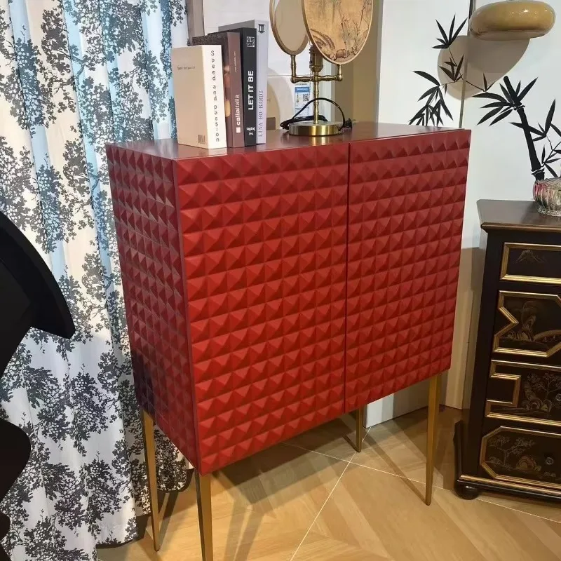 Creative dining side cabinet entry Chinese red shoe cabinet, foyer light luxury partition entrance, living room side cabinet