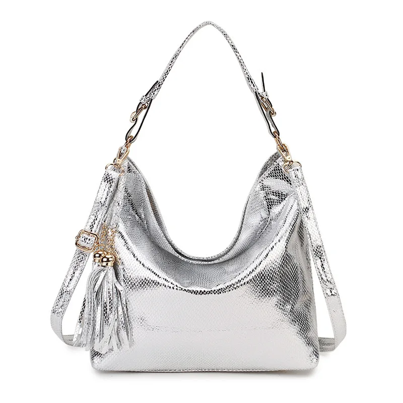 Women's Shoulder Bag Faux Leather Snake Print Tassel Crossbody Hobo Bag Top Handle Convertible Handbag Daily