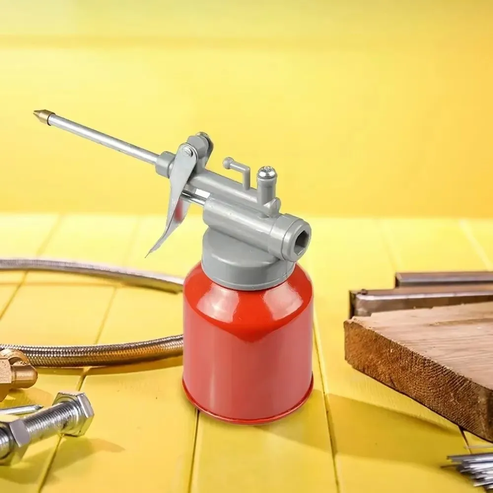 Tool 250ml Oil Can Red Spout Design Grease Oiler High Pressure Thumb Pump Workshop Oiler Car Repair
