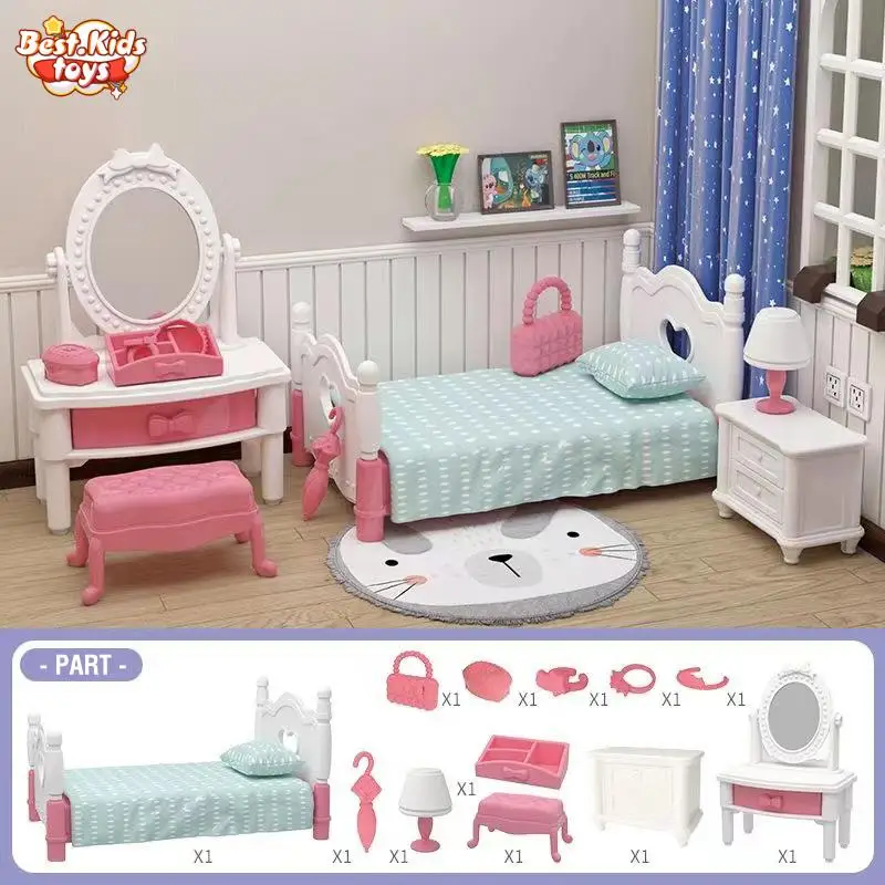 Koala Diary Mini Simulation Furniture Doll House Kitchen Living Room DIY Home Accessories Miniature Scene Kids Girl Pretend Toys