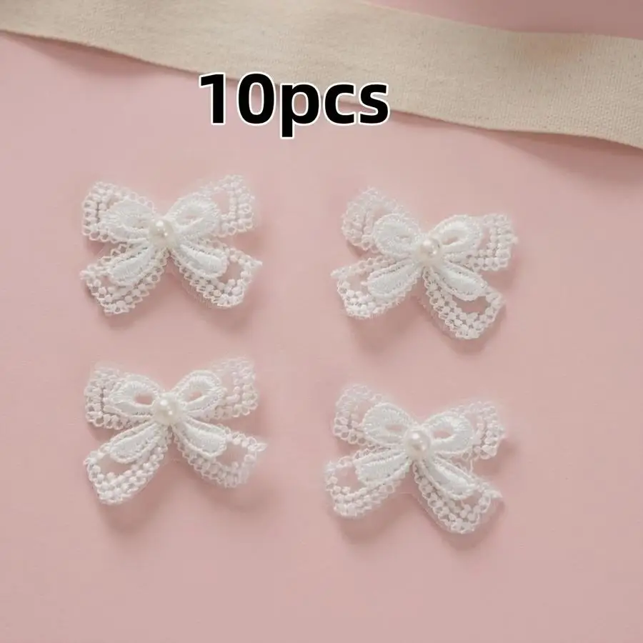 1/5/10/20/50/100pcs Embroidered Applique Flowers Bows Organza Fashion Cloth Patches Decorate Clothes Skirts Mend Holes Patches A