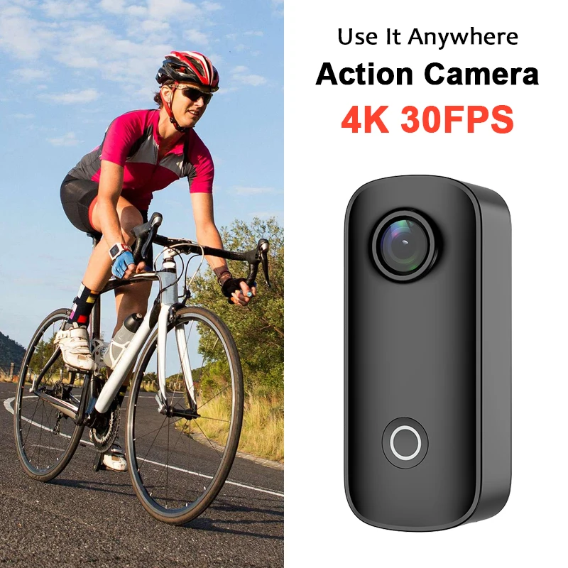 

SJCAM C100 Plus Action Camera 4K EIS Cycling Monitoring Device 30M Waterproof 2.4G WiFi Sport Cam Bicycle Helmet Motorcycles