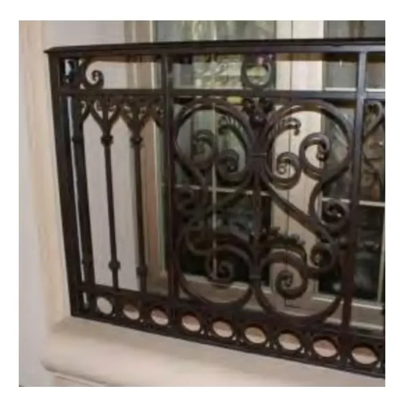 Custom Decorative Wrought Steel Handrail Ancient Style Wrought iron railing