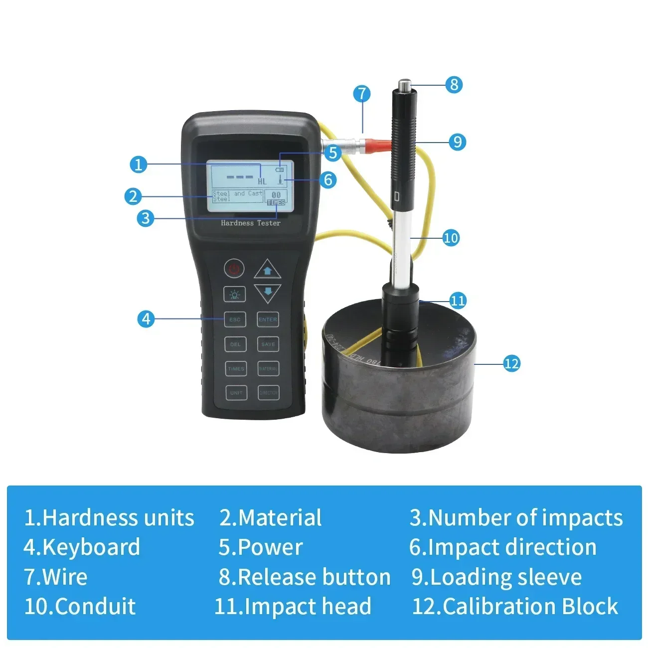 Portable Digital Leeb Hardness Tester With Printer Tester For Metal Materials Durometer Tester Meter SL-150