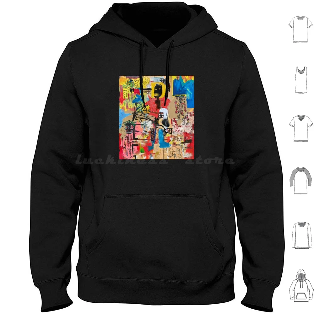 The New Rey Art Poster Hoodies Long Sleeve Neo Expressionism Jean Michel Pop Art Abstract Portrait Samo