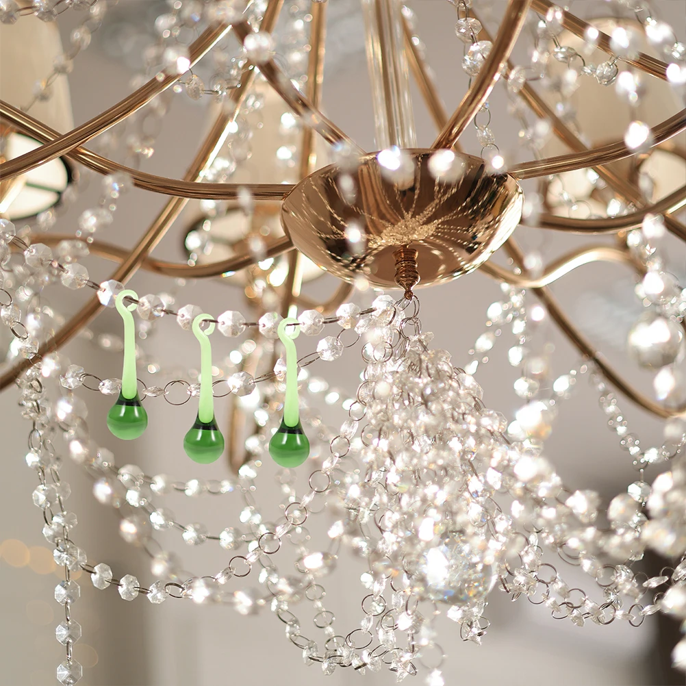 

6Pcs Crystal Pendant Hanging Decor for Chandelier Light - Premium Hanging Crystals Decoration Outdoor Indoor Use Bright Clear