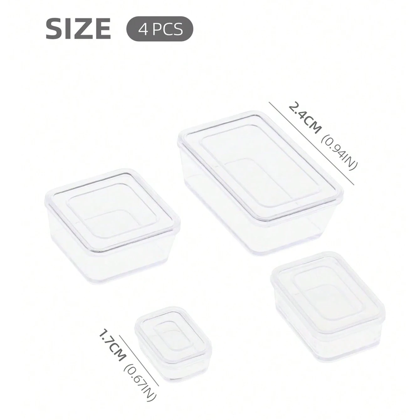 One package Mini square storage box set - Dollhouse kitchen accessories - Mini transparent food storage box model view 6