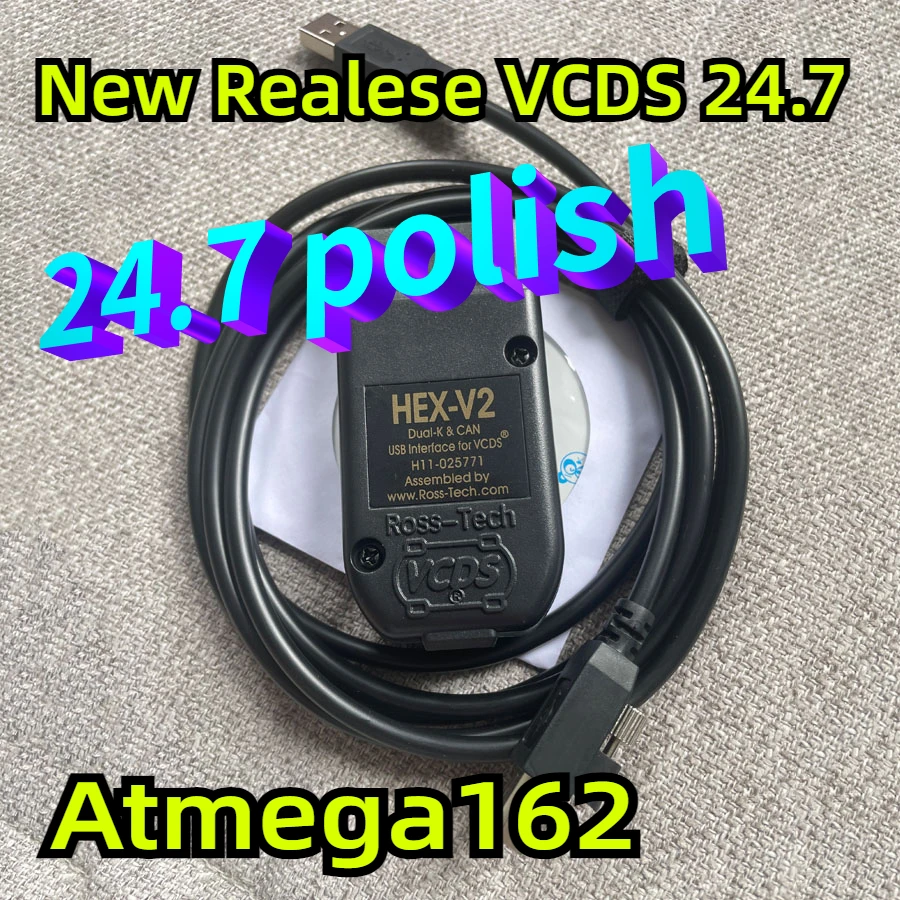 New Realese 24.7 VCDS VAG COM English German Polish French Hex Can V2 Dianostics for Audi VW SKoda Seat Cars 1996-2017 years