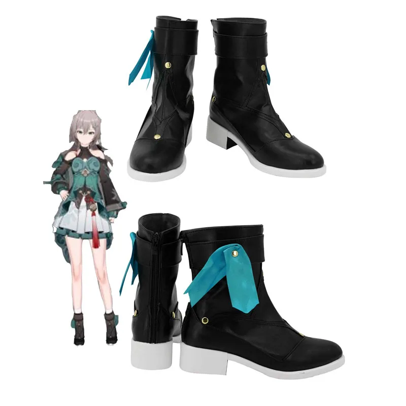 Qingque zapatos de Cosplay, botas Honkai: Star Rail, Disfraces de Halloween, accesorio hecho a medida para mujeres y niñas, juego de rol, devolución gratuita