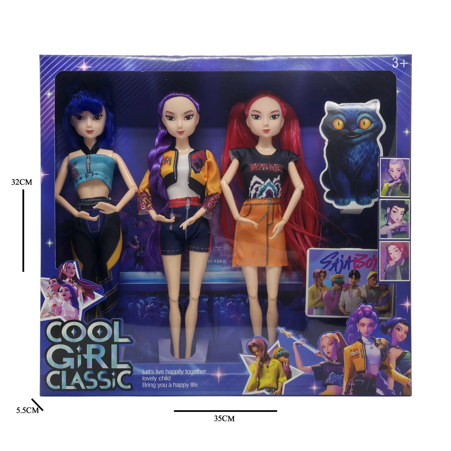 K-pop Demon Hunters Anime Kpop Girl Group Cartoon Rumi Zoey Mira 30 cm Actiefiguren Model Poppen Meisjes Kerstcadeau Vinyl Beeldje
