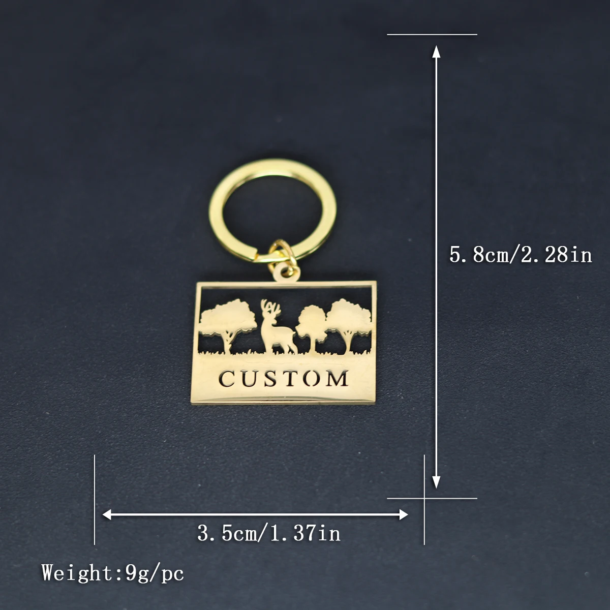 QIAMNI милые рождественские брелки с лесным лосем, персонализированный брелок из нержавеющей стали с индивидуальным именем, брелок с именной табличкой пятнистого оленя и животного