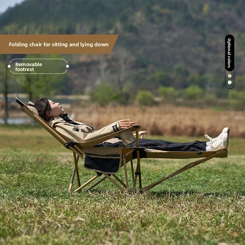 

Portable Adjustable Folding Recliner Chair for Outdoor Camping High Back Rest