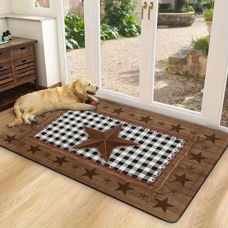 Abstract Floral Throw Blanket Non Slip Doormat Blue Grey Area Rug Modern Pattern Floor Mat For Living Room Kitchen Decor