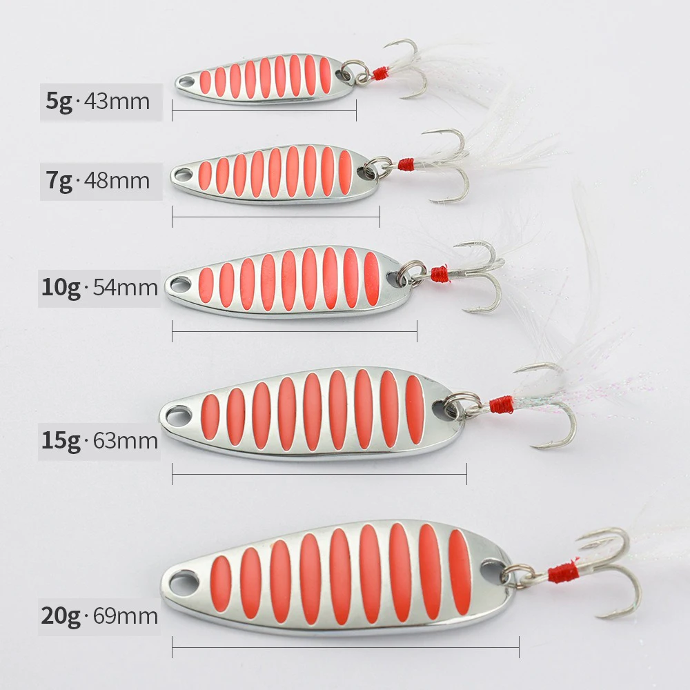 Fishing Lure Spoon 5g 7g 10g 15g 20g Gold/Silver fishing bait Spoon Hard Lures Metal Lure