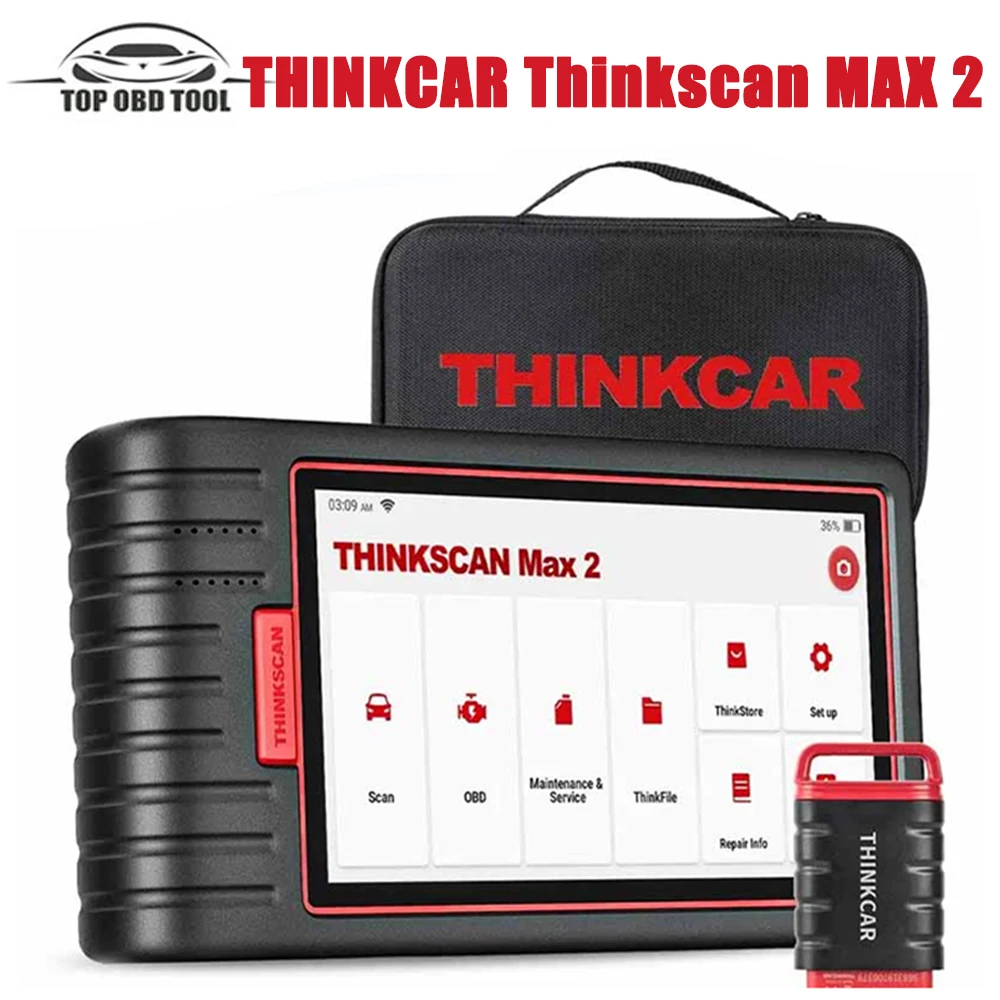 THINKCAR ThinkScan Max2 All System Diagnostic Tool OBD2 Scanner 28 Resets Active Test Ecu Coding Support CANFD Lifetime Free