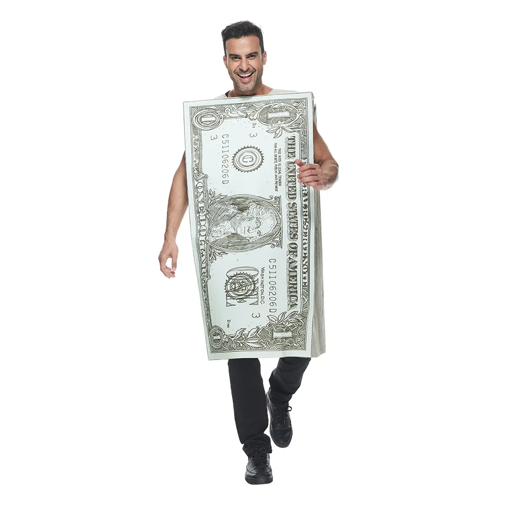 Funny Us Dollar Costume for Men Personalized Cosplay Costume Carnival Performance Holiday Party Dollar Cosplay Costume