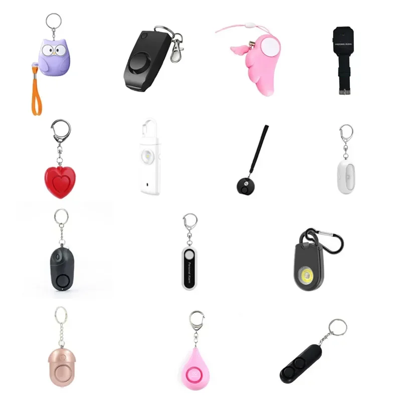 Alarmes de sécurité d'urgence portables pour filles et femmes, auto-défense, 130 DB, décibels avec lumière LED, clé de sécurité JOPedant, anti-loup