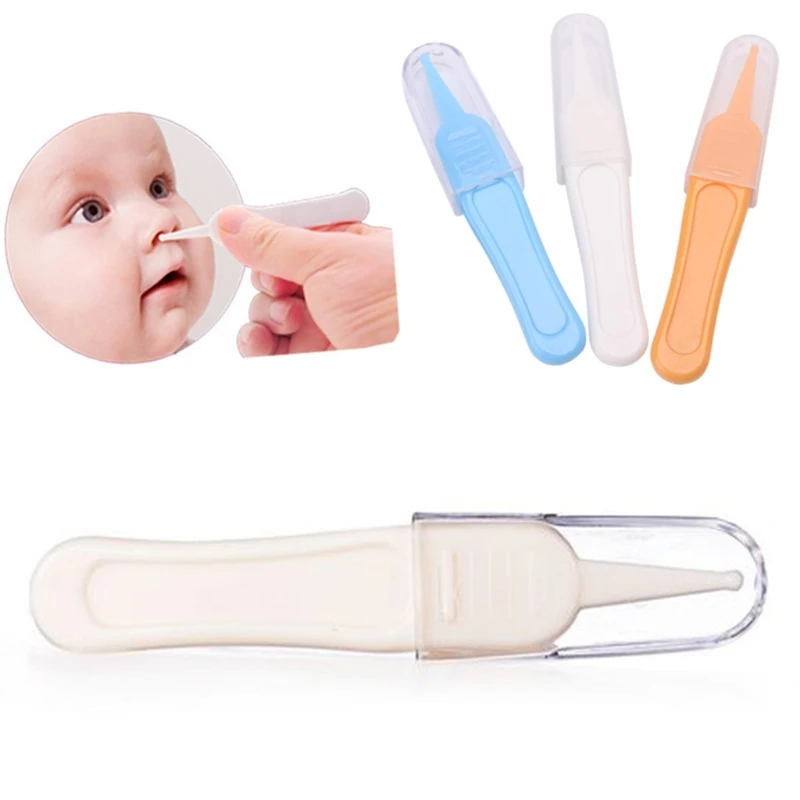 Y1UB – pince à épiler nettoyage pour bébé, nettoyeur d'oreille, nez nombril, pince en plastique, soins du corps, à