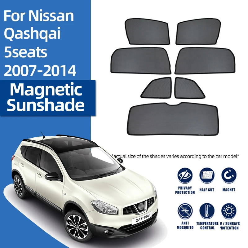 

For Nissan QASHQAI J10 2006-2013 Magnetic Car Sunshade Shield Front Windshield Curtain Rear Baby Side Window Sun Shade Visor