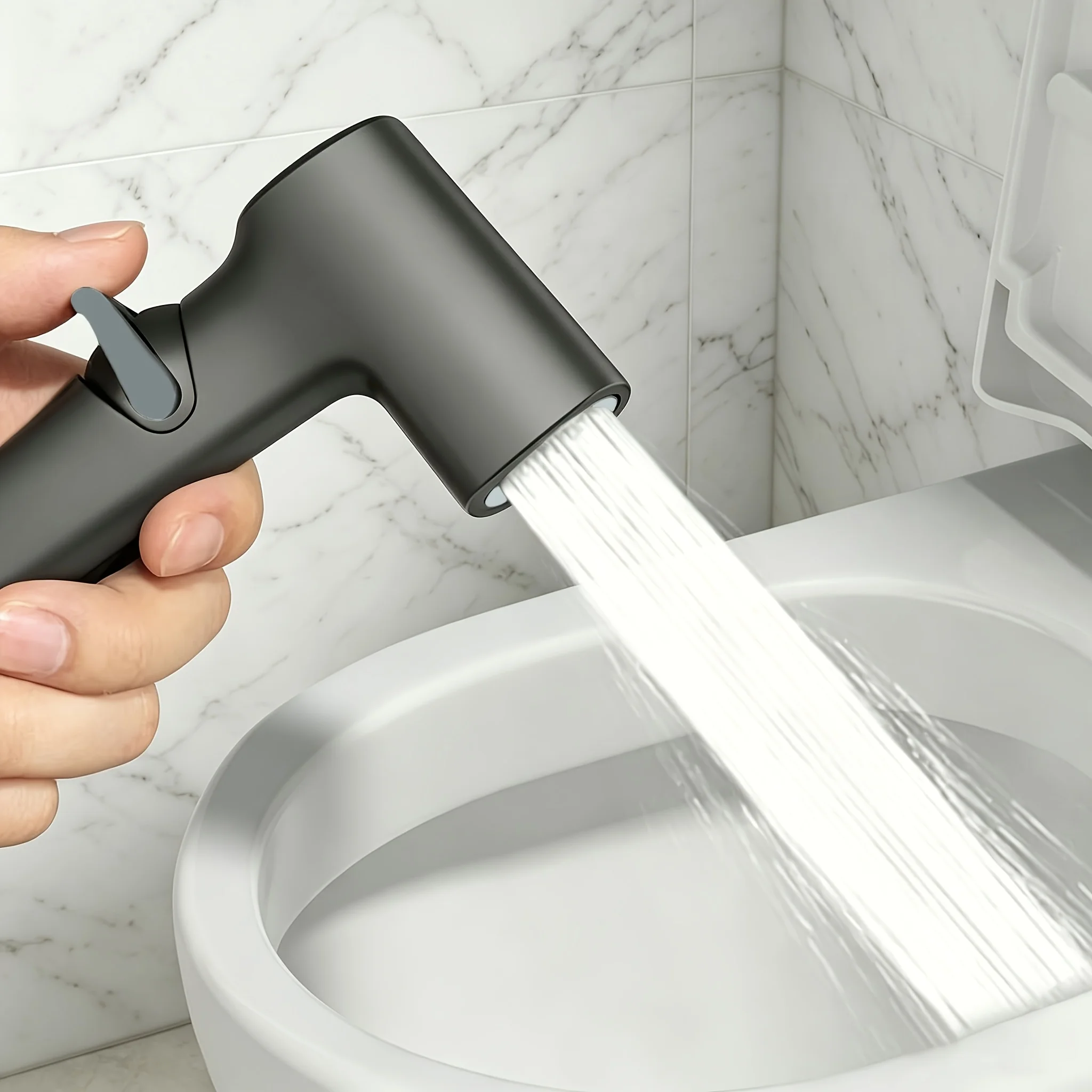Quadratischer Handbrause-Bidet-Sprüher aus Kunststoff mit einstellbarer Druckkontrolle, leichtes, tragbares Reinigungswerkzeug für das Baden von Haustieren
