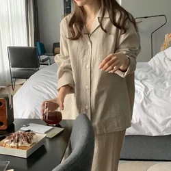 Women's Soft Striped Cartoon Pajamas Set - Long Sleeve Sleepwear with Cardigan | Autumn Spring Nightwear | Comfy Home Loungewear