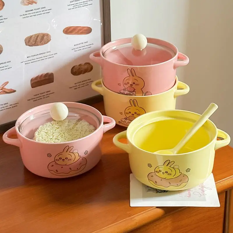 Chiikawa Cute Cartoon Ceramic Instant Noodles Bowl Set - Home Dinnerware Collection Internet Celebrity USAQI Gift Idea view 2