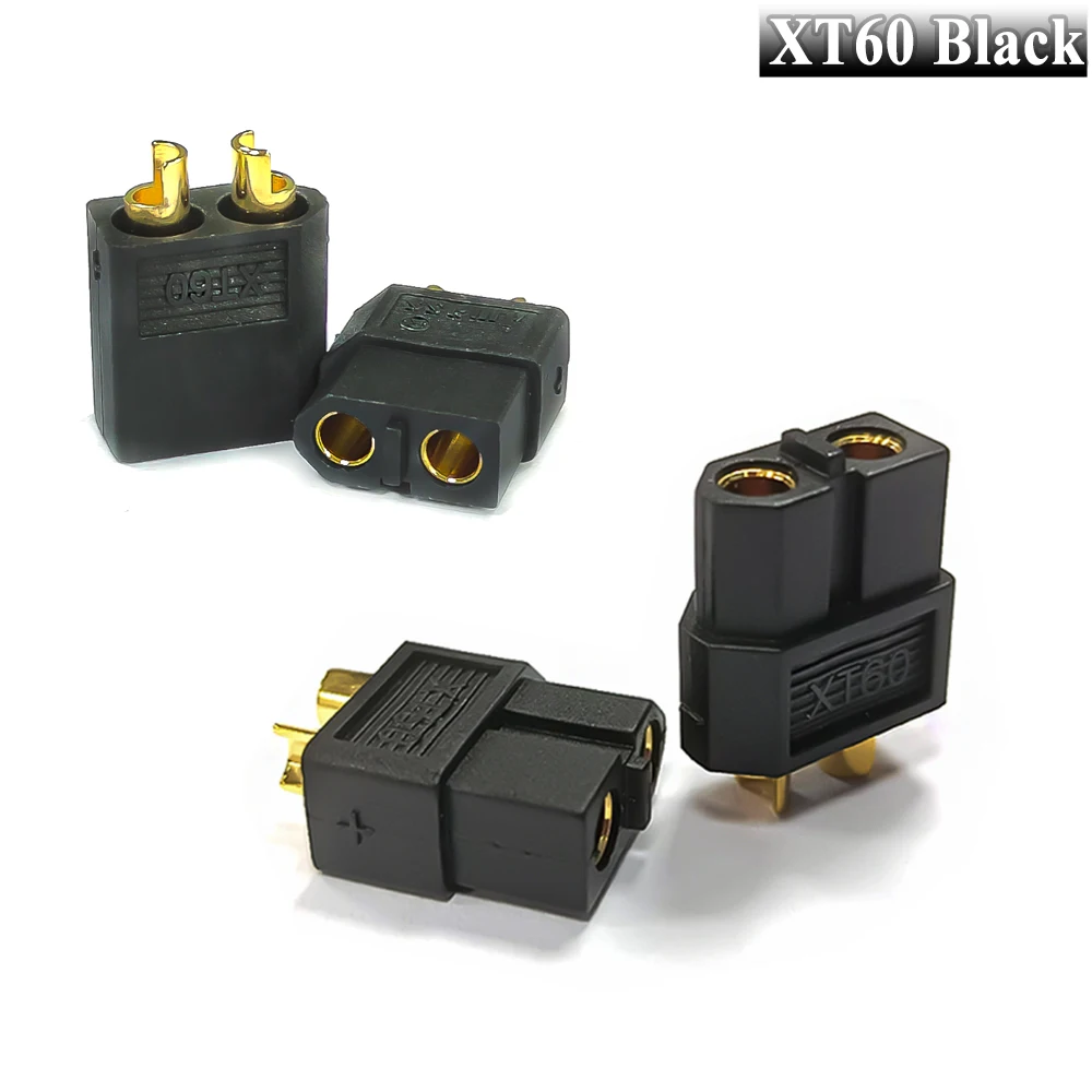 Amass XT60 Black 10/20/50 Pairs  Male Female Brass Golden Plated Bullet Connector Plugs For Lipo Battery Remote Control Toy Part