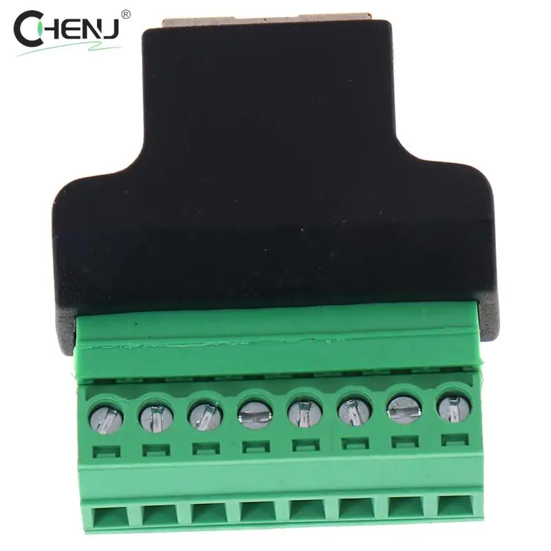 

1pcs Portable RJ45 Female To Screw Terminal 8 Pin Connector Ethernet Cable Extender Adapter Accessories