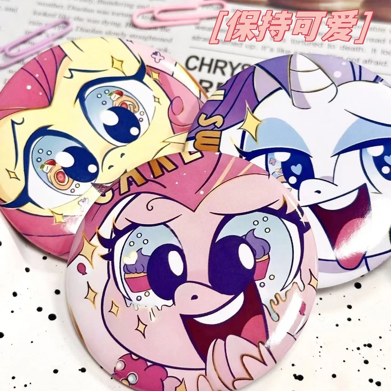 

New My Little Pony Brooch Badge Anime Figure Brooch Cosplay Badge Gifts Tinplate Cartoon Badge Backpack Clothes Accessories Gift