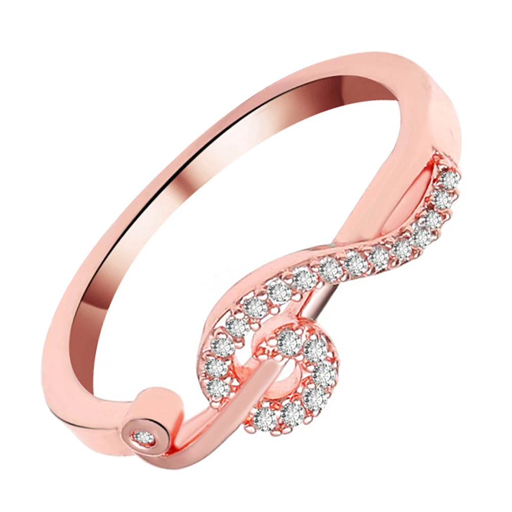 

Musical Note Ring Female Designed Fashion Shape Creative Decoration Zircon Inlay Simple Stylish Personality Cool Accessories