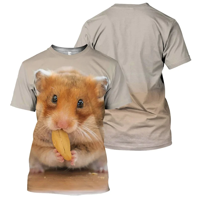 New 3D Sports Skiing Animal Hamster Flamingo Printing T Shirt Children Funny Fitness T-shirts Unisex Harajuku Short Sleeves Tops