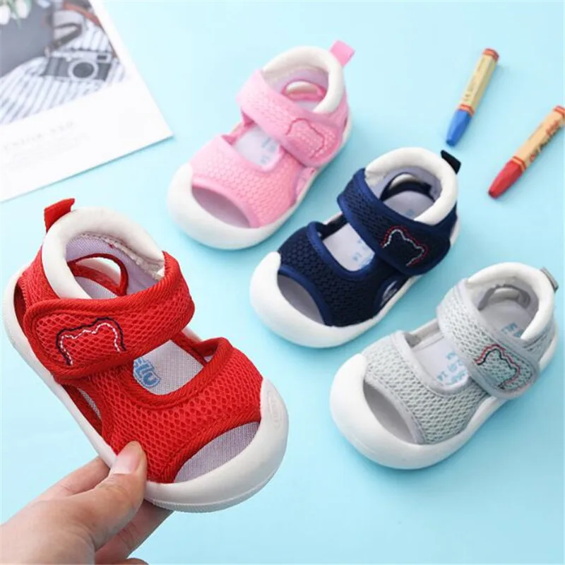 Summer Toddler Sandals for Baby Girl Shoes Color Net Cloth Breathable Boys Sneakers New Design Kids Infant Sport Girls Sandals