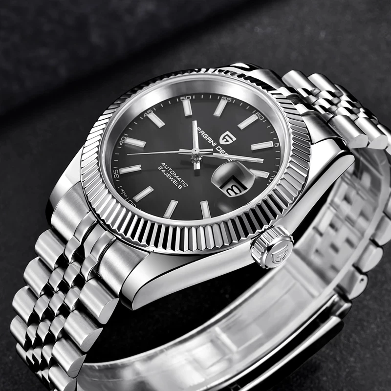 PAGANI DESIGN Mechanical Watch Men Wrist Automatic Watches Men Waterproof Black Full-Steel Watch Clock Montre Homme newWatch